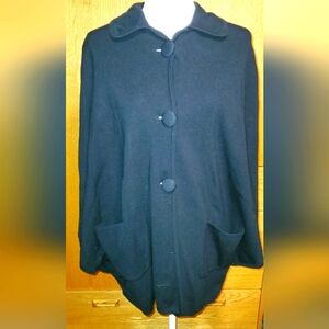 Vintage Black Knit Cape